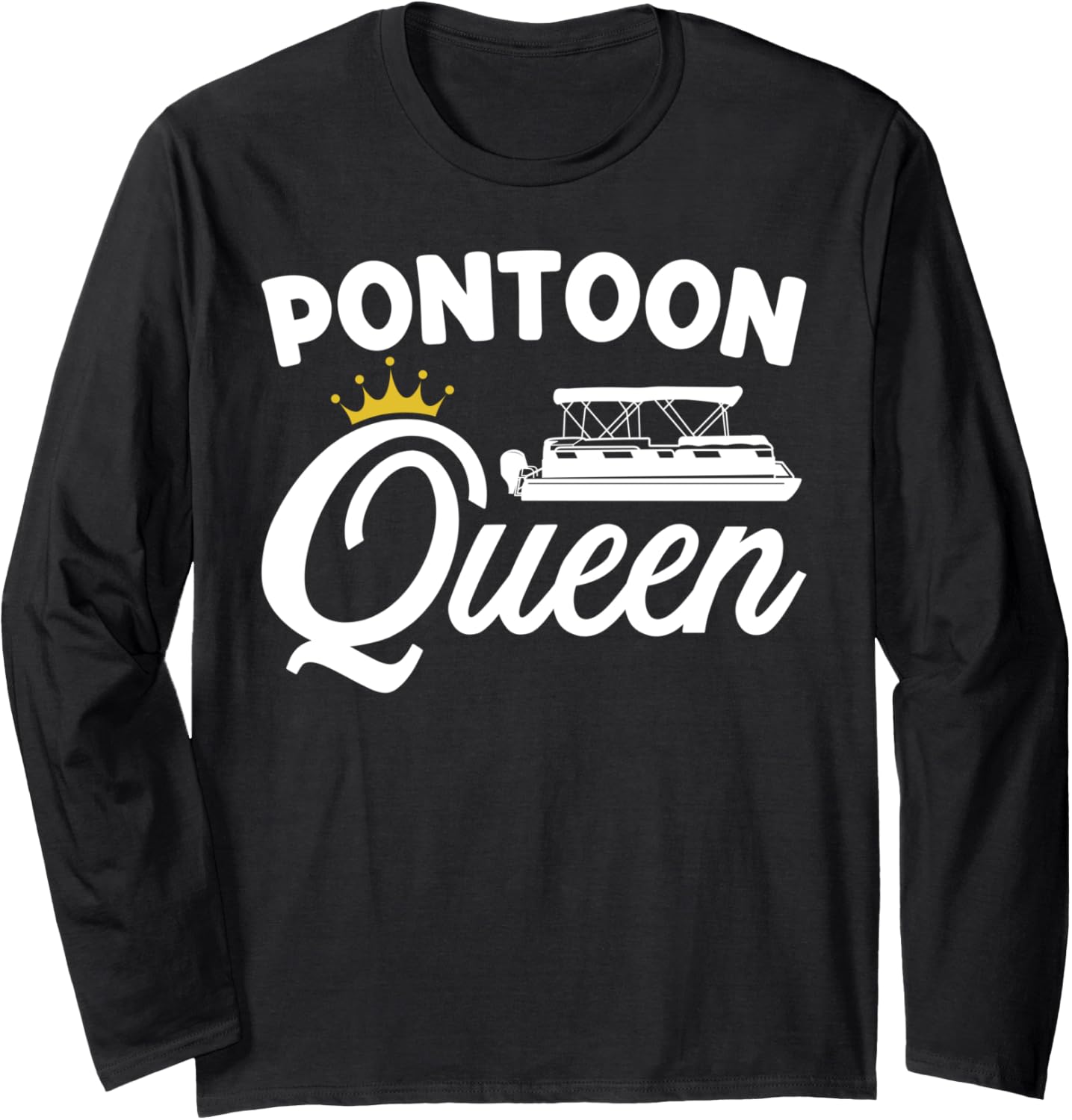 Funny Pontoon Queen Boat Boating Retro Vintage Novelty