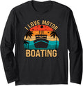 Vintage Retro I Love Motor Boating Funny Boat