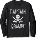 Captain Grampy Vintage Personalized Pirate Boating Grandpa Long