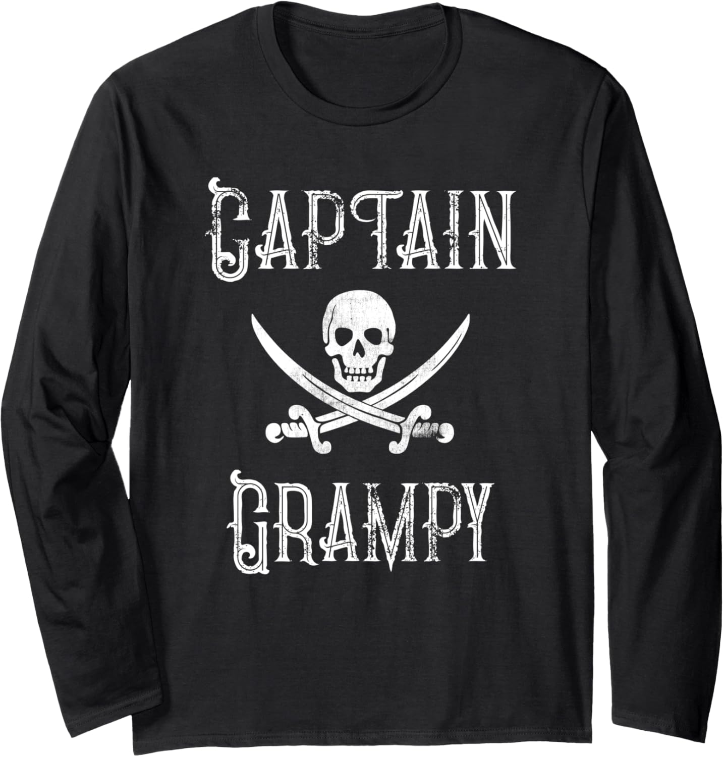 Captain Grampy Vintage Personalized Pirate Boating Grandpa Long
