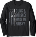 Guns Whiskey Make Me Frisky Mens Drinking Ar15 Pro Gun Long Sleeve
