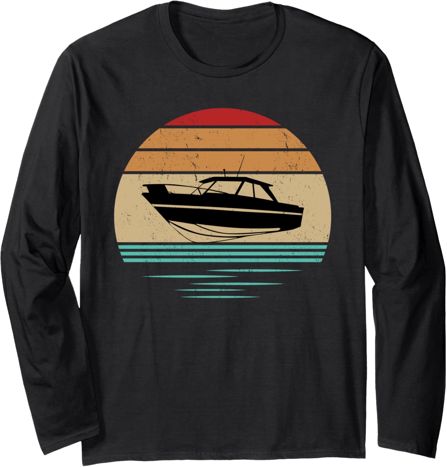 Retro Sunset Motor Boat Motor Boating Enthusiasts Long