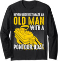 Old Man Pontoon Boating Funny Distressed Vintage Novelty