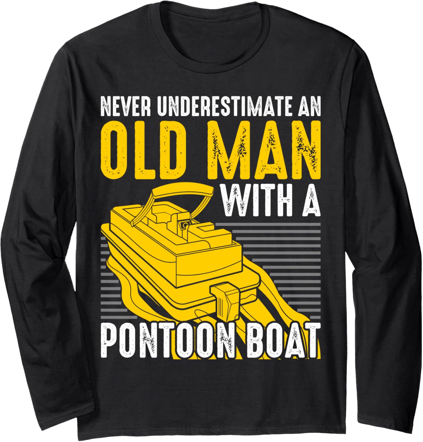 Old Man Pontoon Boating Funny Distressed Vintage Novelty