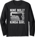 Nine Milly Kinda Girl Funny Womens 9Mm Pistol Gun Owner Long Sleeve