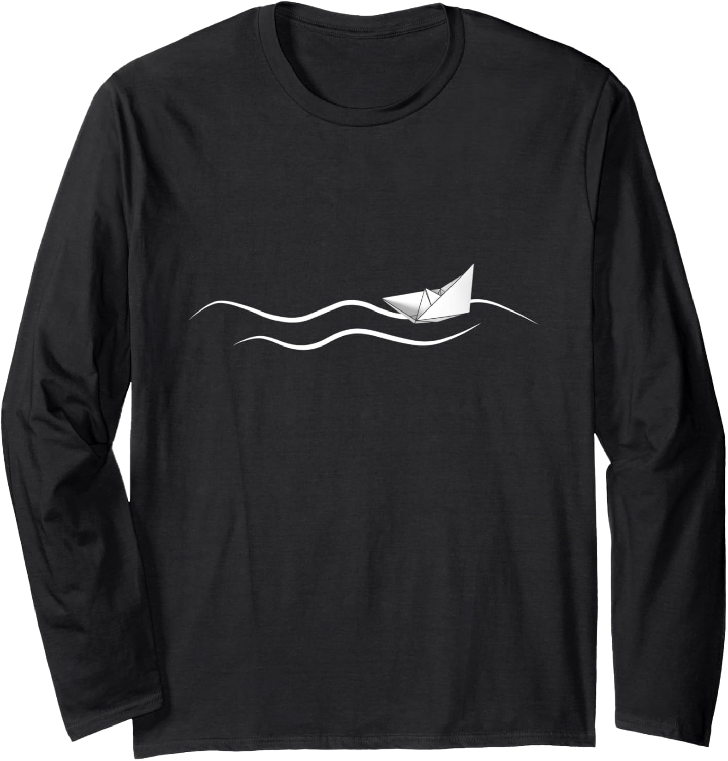 Folded Paper Ship On Ocean Waves Proud Boat