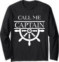 Call Me Captain Steering Wheel Boating Long Sleeve