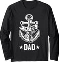 Fishing Boating Dad Father Boat Captain Long Sleeve