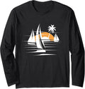 Funny Sailboats On Open Water Nautical Theme Sailing
