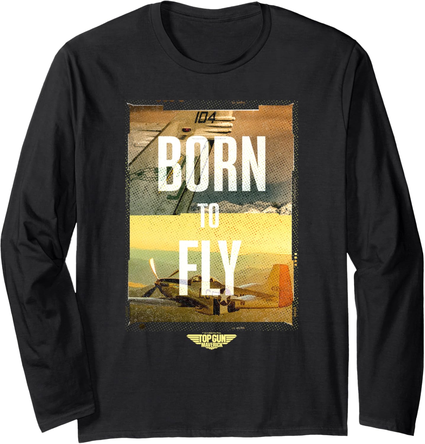Top Gun Maverick Born To Fly P 51 Mustang Poster Long Sleeve