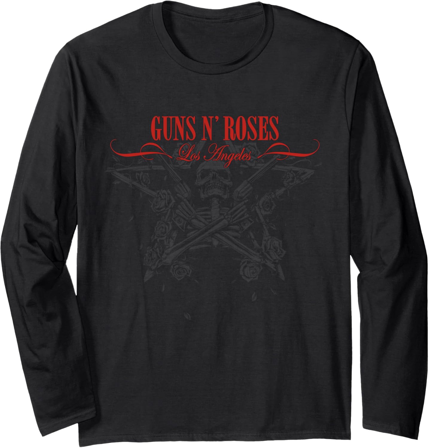 Guns N Roses Official Los Angeles Skeleton Faded Long Sleeve