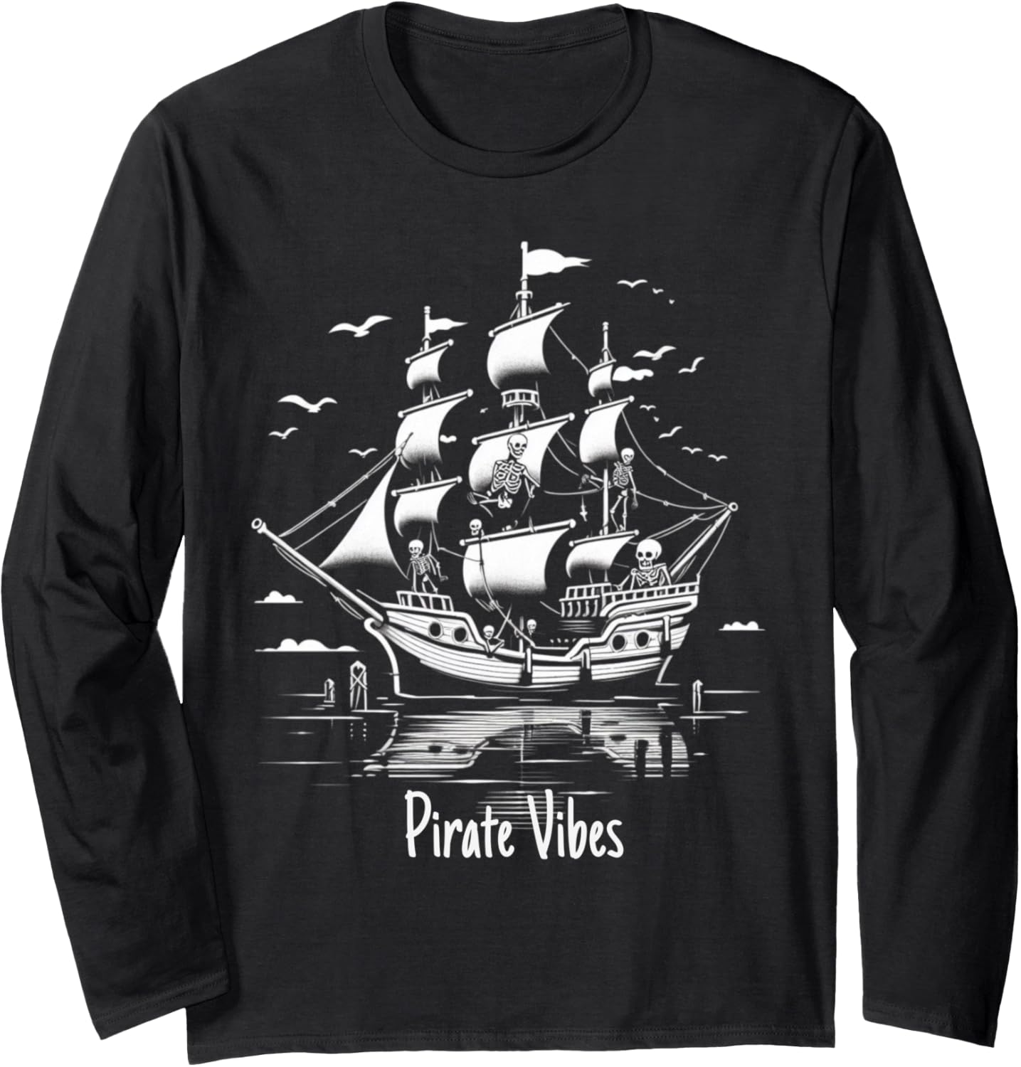 Pirate Vibes Women Kids Nautical Boat Captain Long
