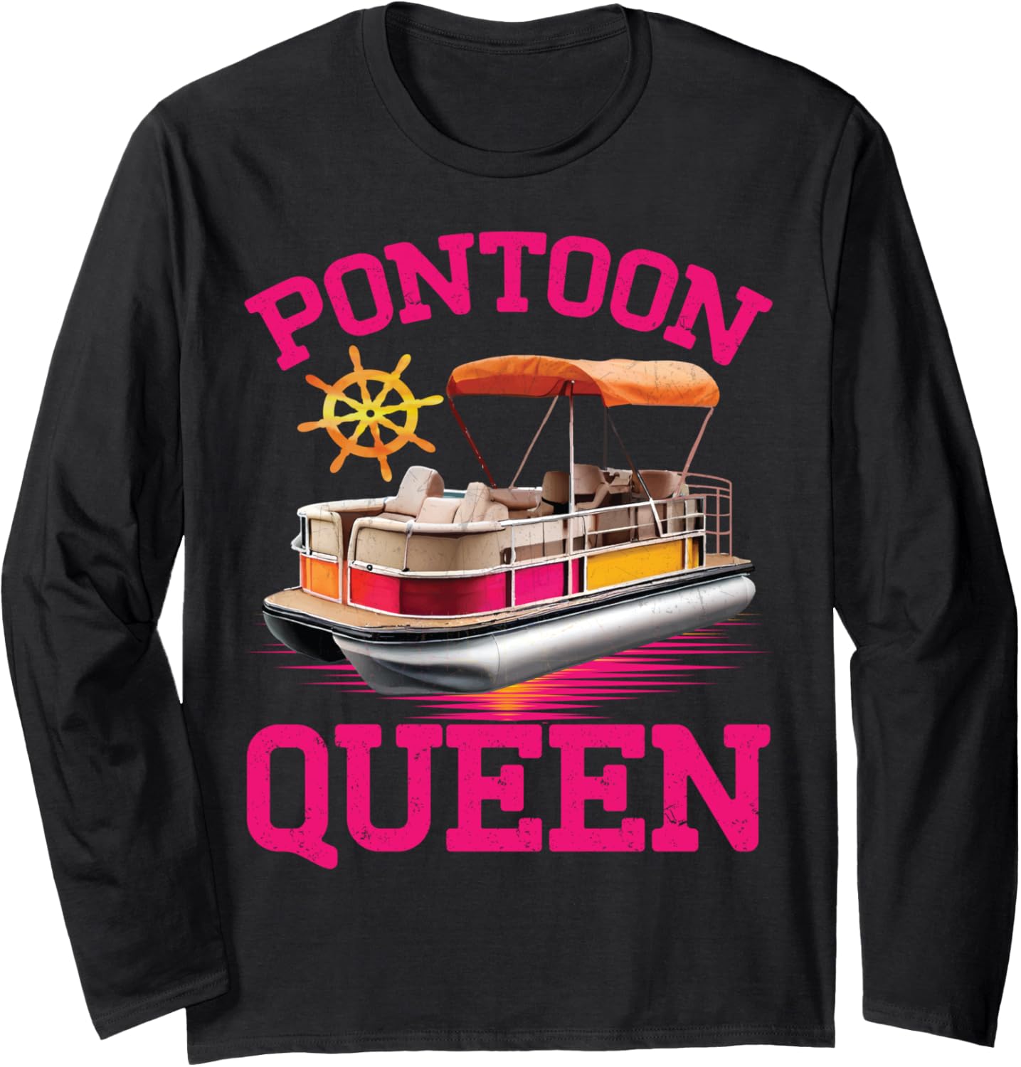 Funny Pontoon Queen Girls Women Summer Pontooning Boat