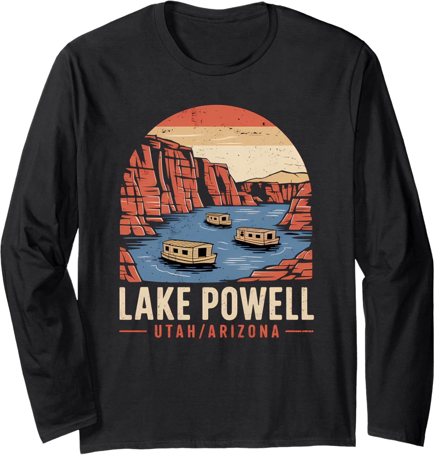 Vintage Lake Powell Canyon Utah Arizona Retro Houseboat