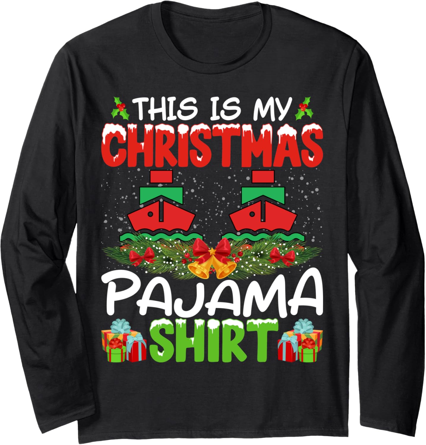 Boating Xmas Pajama Boating Christmas Holiday Long Sleeve