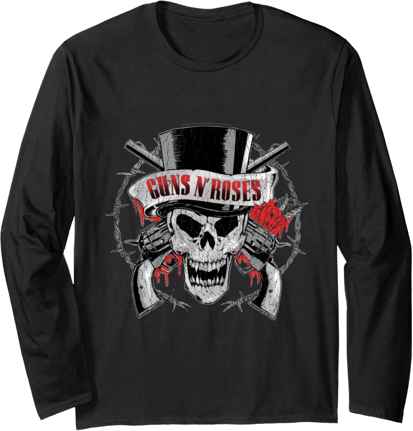 Guns N Roses Official Top Hat Skull Long Sleeve