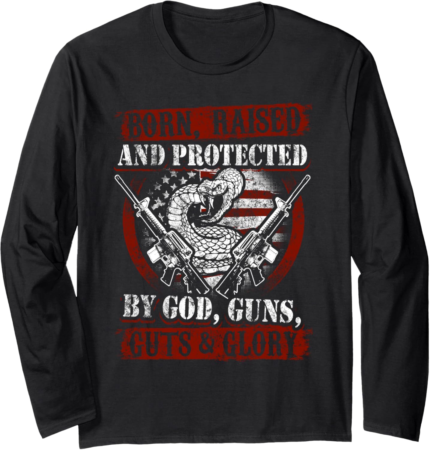 Guts Glory Fun 2Nd Amendment Flag Guns Long Sleeve