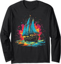 Vintage Sailing Cool Retro Boating Nautical Sailboat 6