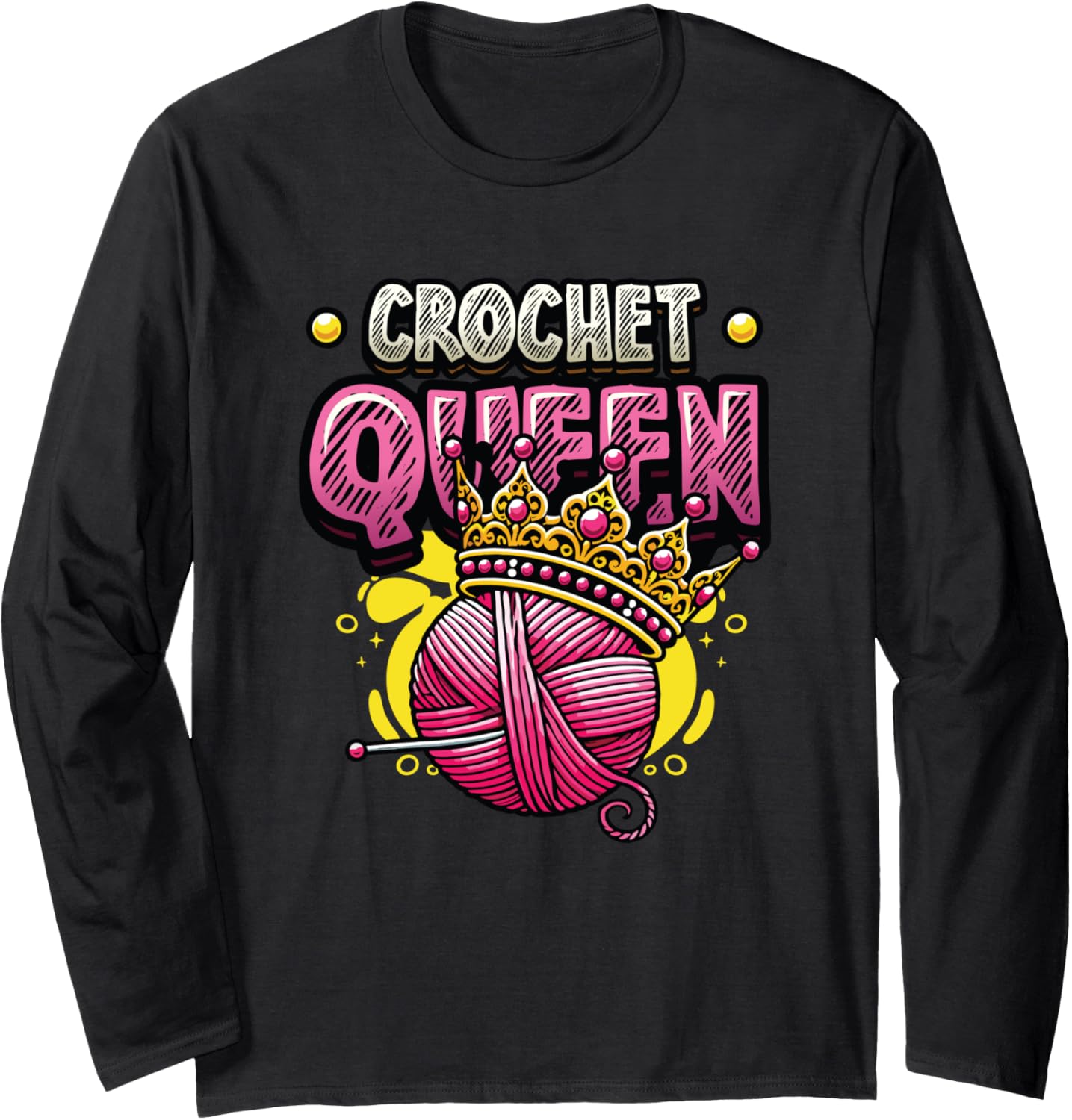 Crochet Queen Yarn Crocheting Long Sleeve