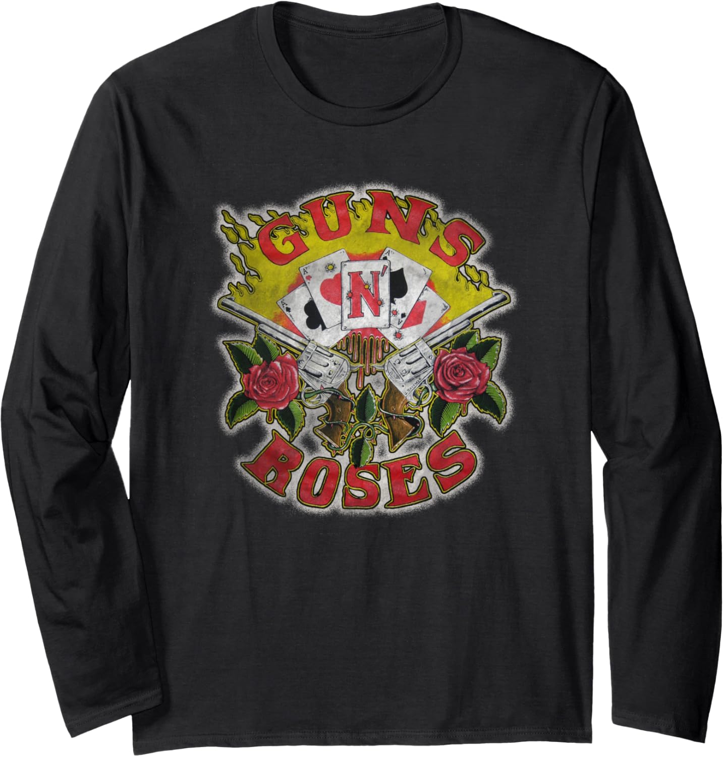 Guns N Roses Official Cards Distress Long Sleeve