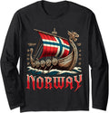 Norwey Boat Flag Norwegian Viking Ship Long Sleeve