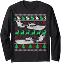 Santa Riding Sleigh Boat Boating Outdoors Christmas Sweater