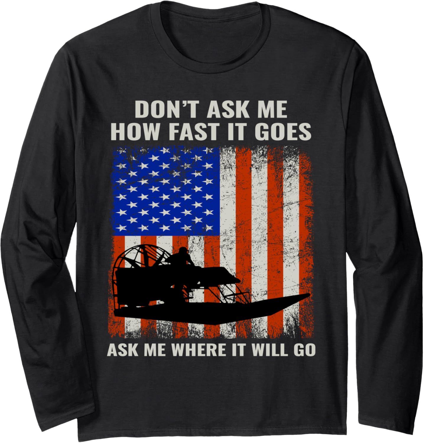American Flag Usa Airboat Fanboat Airboating Swamp Boat