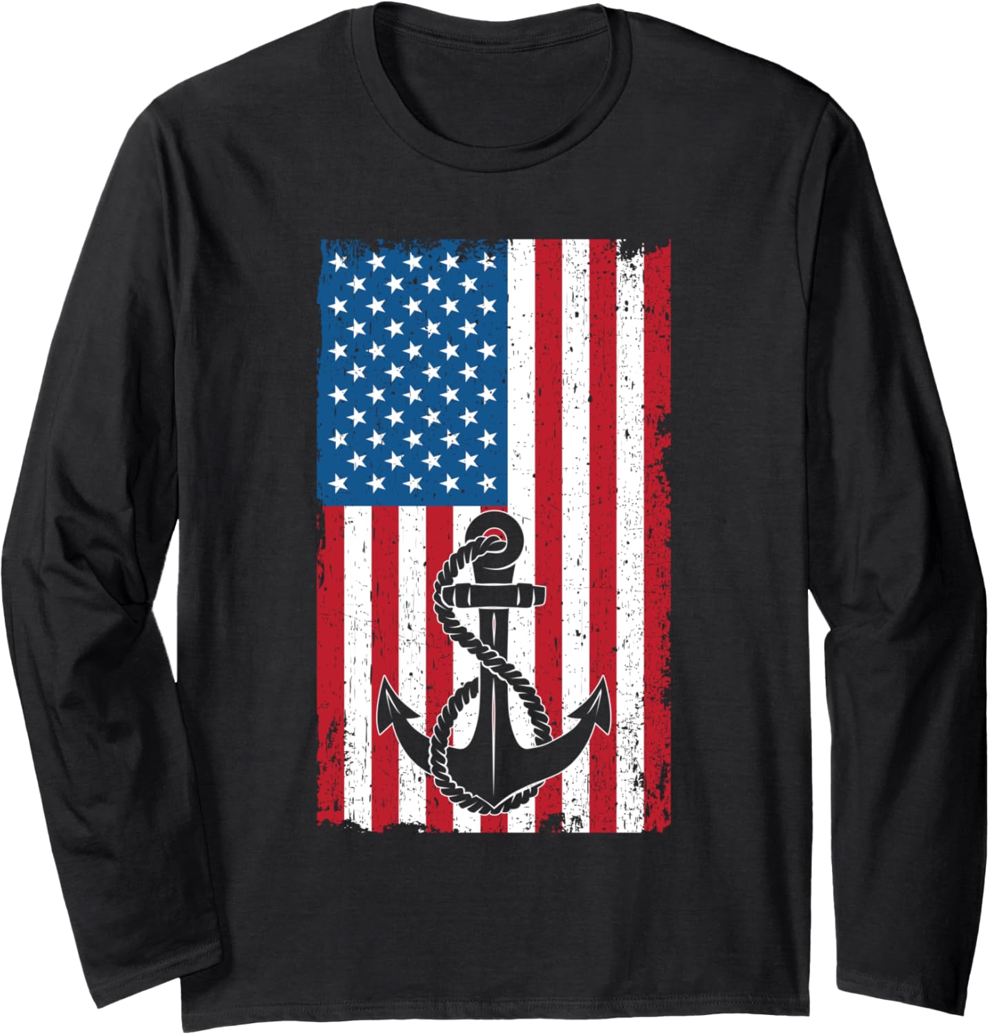 Fishing Boating Boat American Flag Captain Long Sleeve