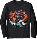 Sailing Pirate Ship Storm Sea Waves Captain Boat