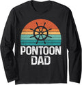 Pontoon Dad Boat Wheel Retro Boating Captain Men