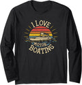 Vintage Retro I Love Motor Boating Funny Boater