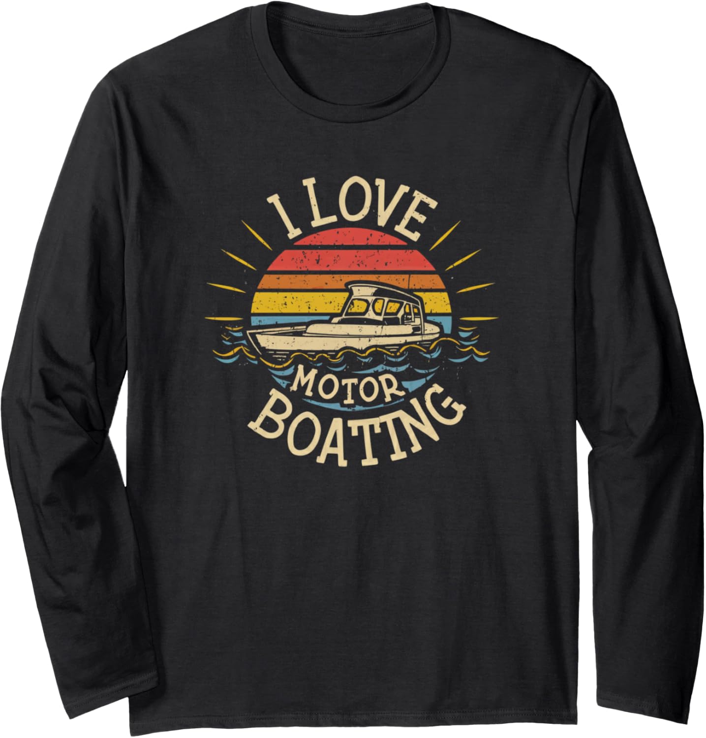 Vintage Retro I Love Motor Boating Funny Boater