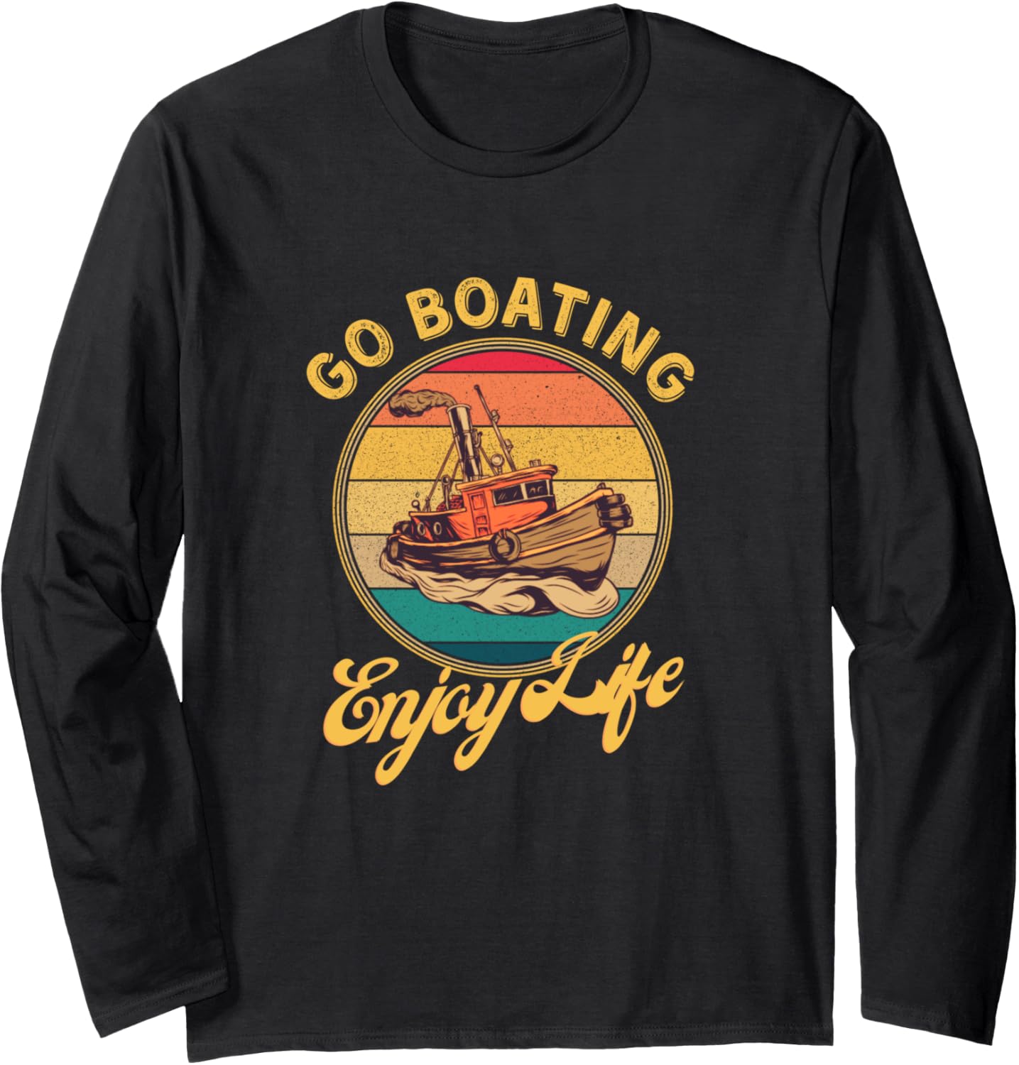 Go Boating Enjoy Life Retro Vintage Style Boat