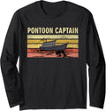 Vintage Pontoon Captain Funny Pontoon Boat Long Sleeve