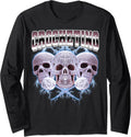 Crocheting Crocheter Crochet Knitting Quilter Skull Yarn 90s Long Sleeve
