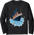 Sinking Ship Boating Cool Retro Vintage Ocean Sea