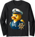 Rubber Duck Boat Captain Boating Lover Long Sleeve
