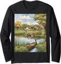 Farm Pond Ducks Rowboat Long Sleeve