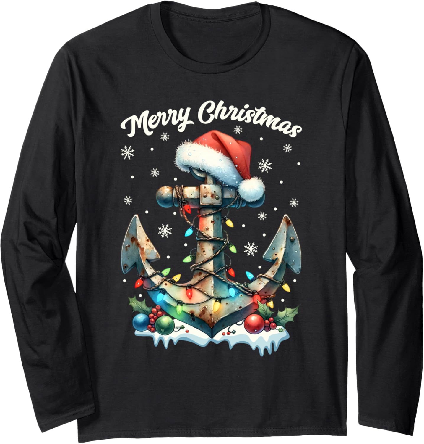 Christmas Pajamas Christmas Lights Anchor Boat Ship Sailing