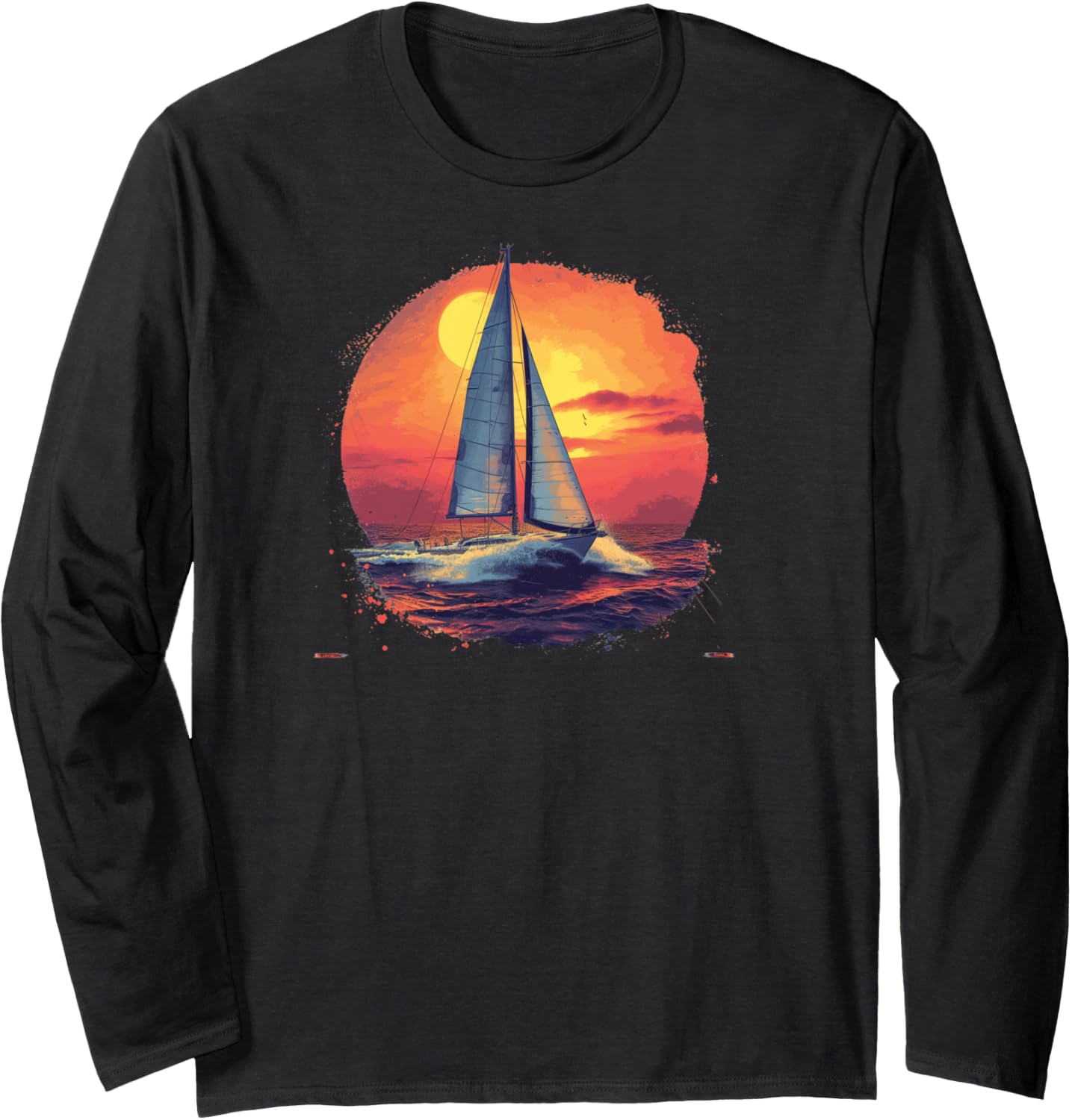Sunset Wave Sailboats Long Sleeve