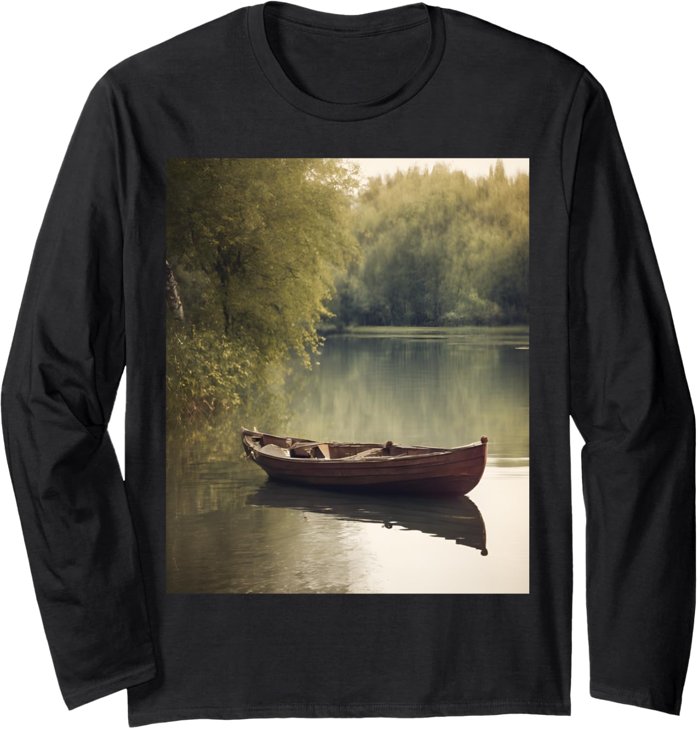 Quiet River Rowboat Journey Long Sleeve