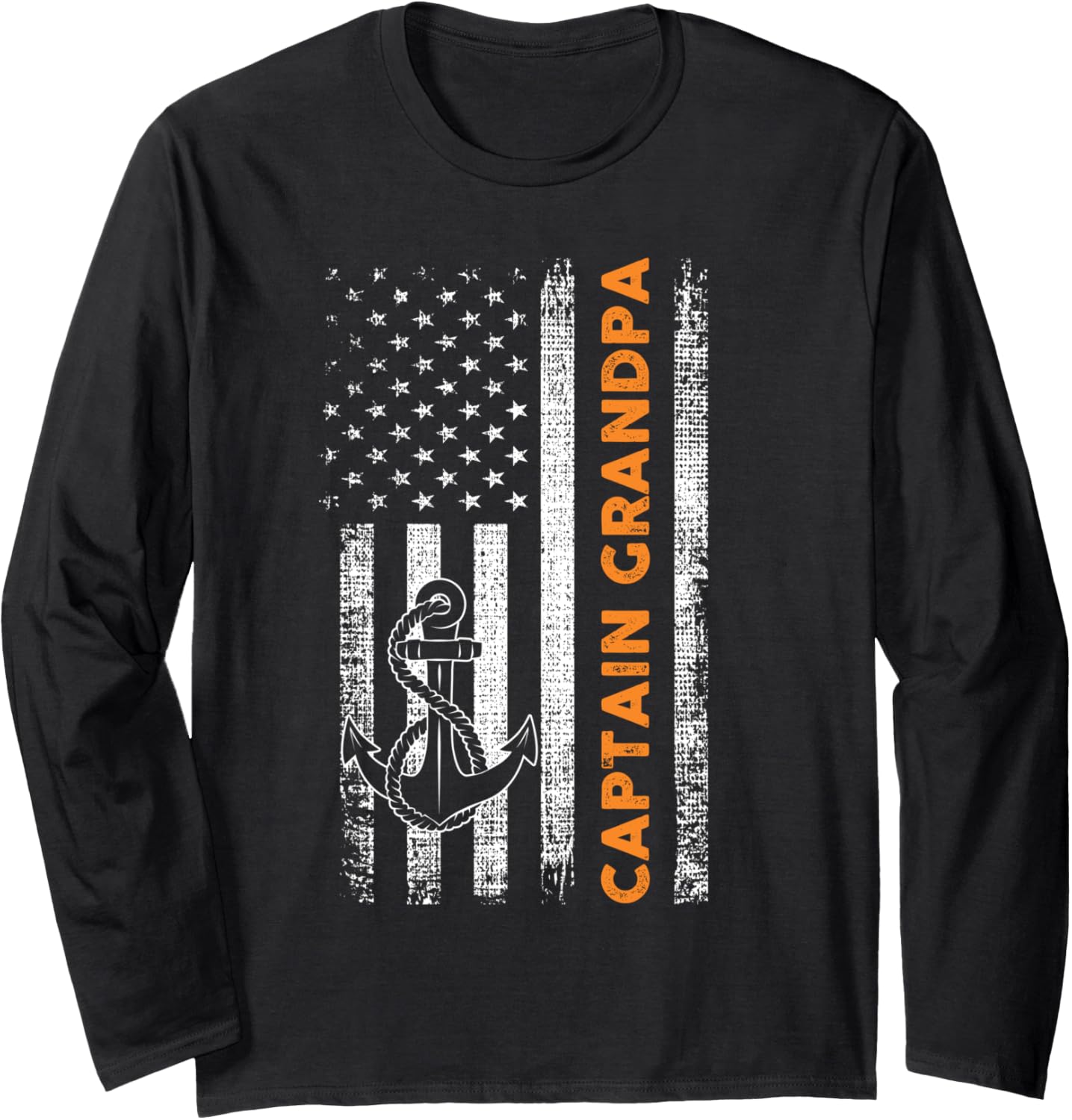 Captain Grandpa Fishing Boating Motor Boat Long Sleeve