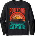 Retro Pontoon Boat Captain Owner Novelty Boating Summer
