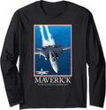 Top Gun Maverick Motivational Poster With Jet Action Movie Long Sleeve