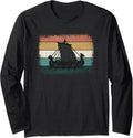 Retro Viking Ship Cool Sunset Ancient Norse Nordic