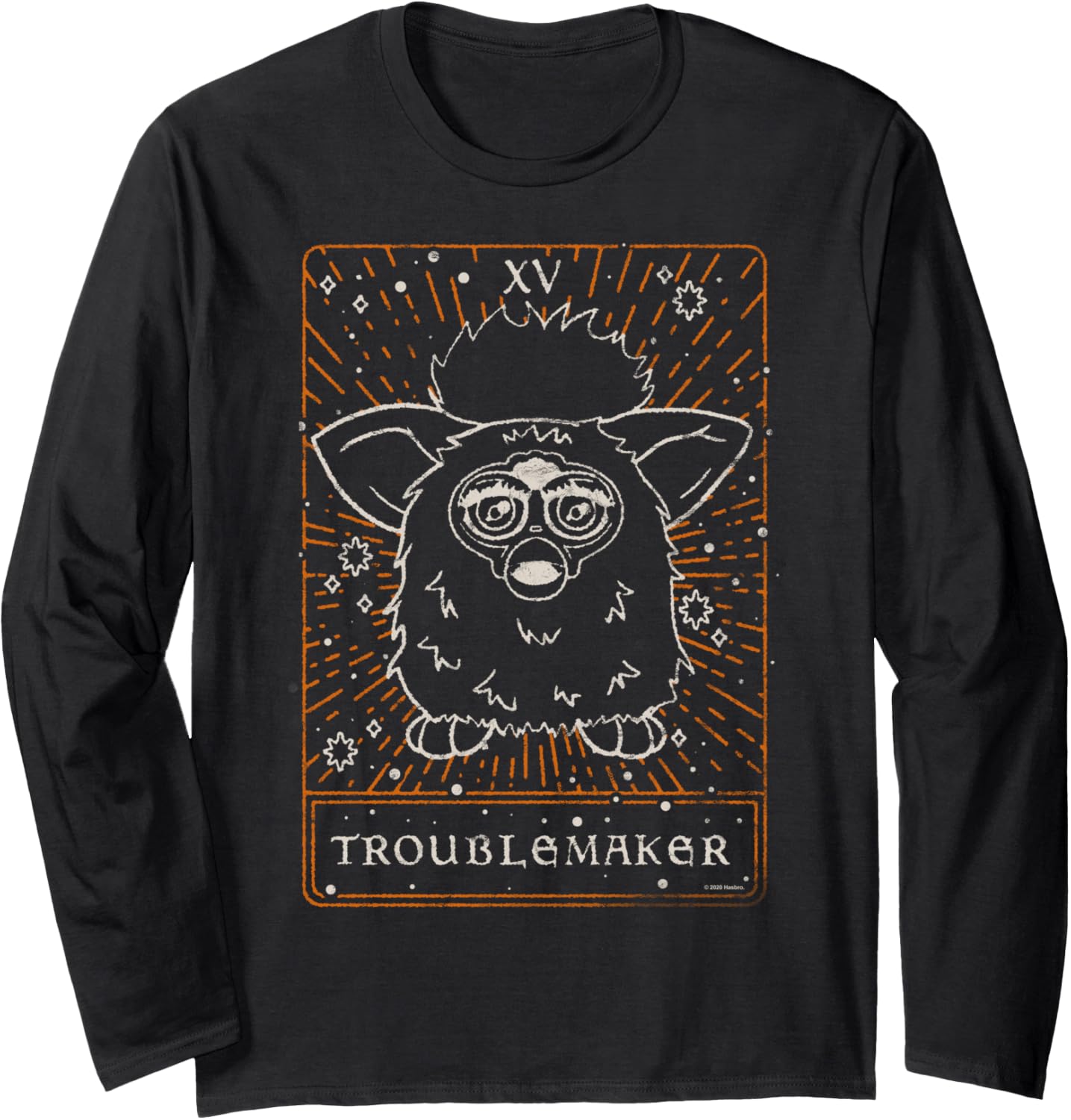 Furby Halloween Celestial Tarot Card Trouble Maker Outline Long Sleeve