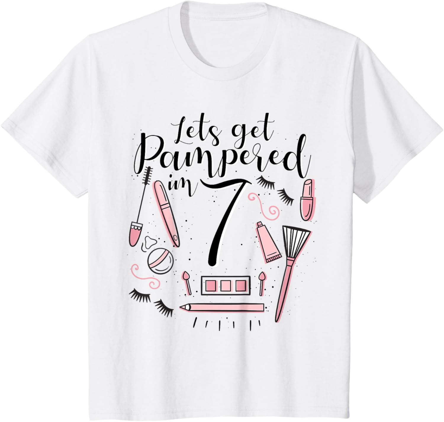 Kids 7 Year Old Spa Birthday Shirt Girls Pampered Day 7th Gift