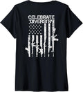 Womens Celebrate Diversity Funny Guns Usa Flag Pro Gun On Back V