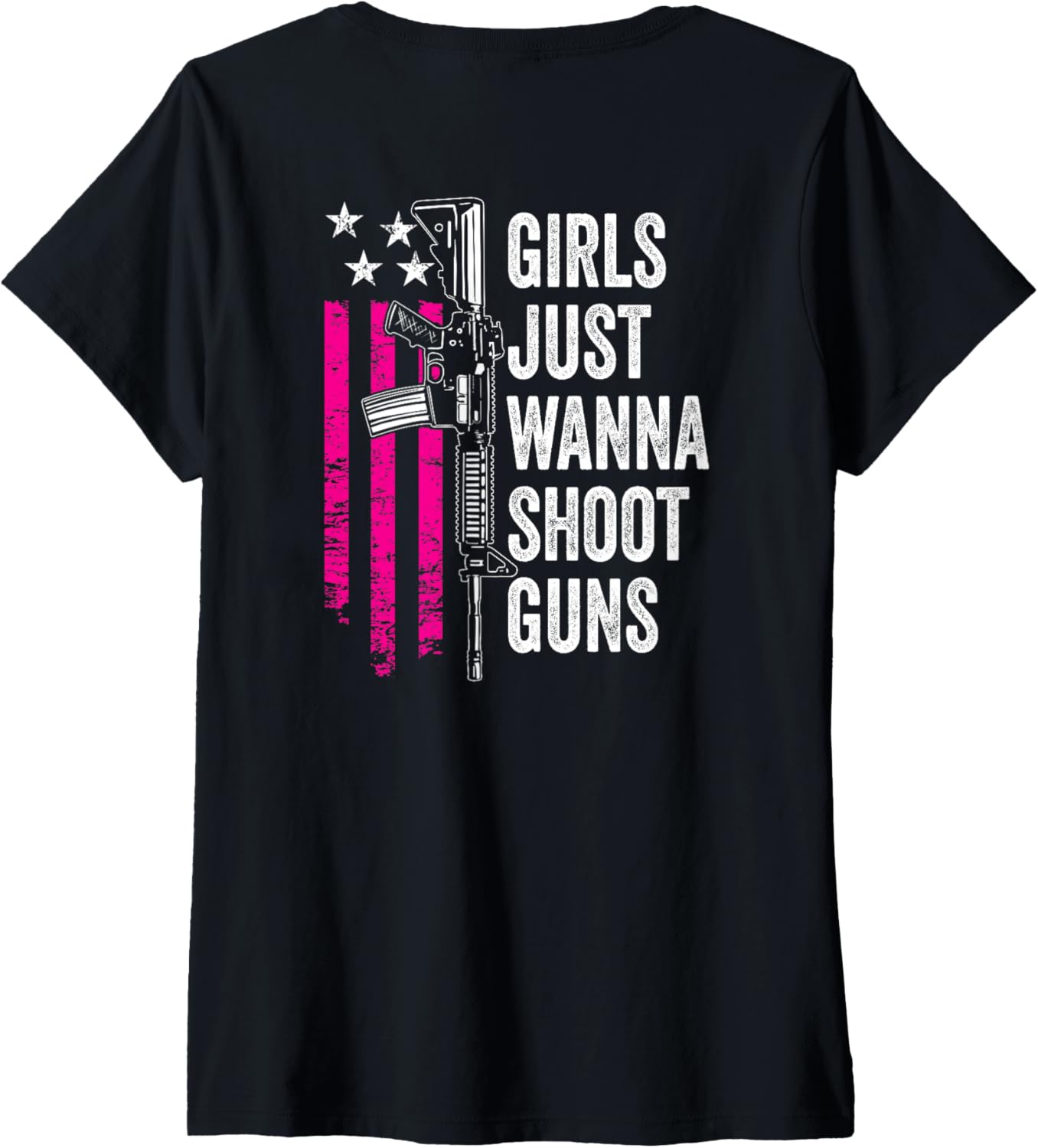 Womens Girls Just Wanna Shoot Guns Funny Womens Gun On Back V