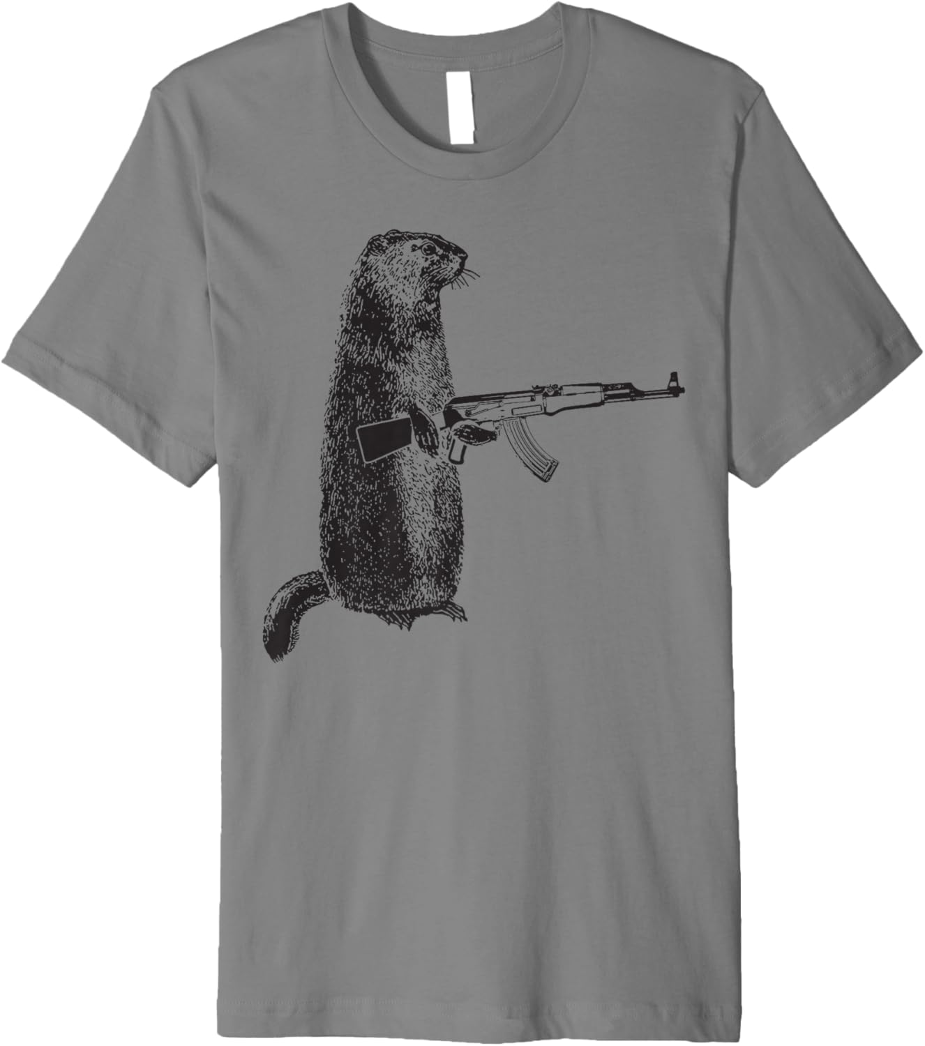 Hunting Shirt Woodchuck Ak 47 Gun Groundhog Funny Tee Premium